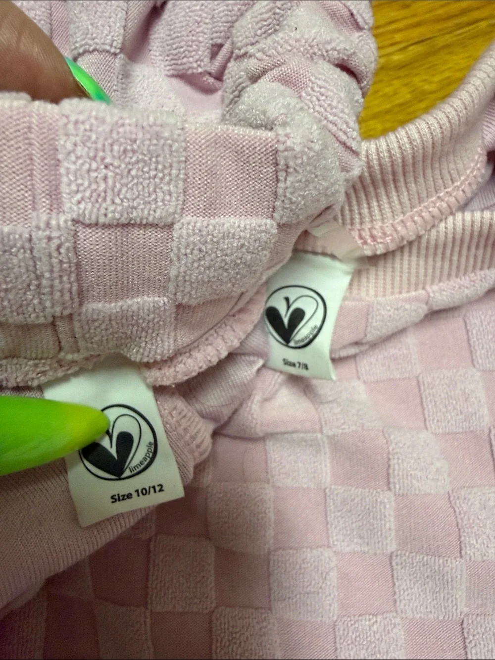 Limeapple Light Pink Checker Knit Set